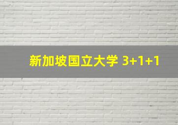 新加坡国立大学 3+1+1